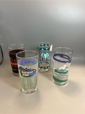 (4) Different Official Kentucky Derby Drinking Glass Mint Julep Churchill Downs